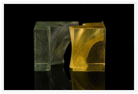 Yellow Cut Cube - Summer 
2014
Cast Soda Lime Glass (2 pieces)
10 x 10 x 10 in.
$18,000